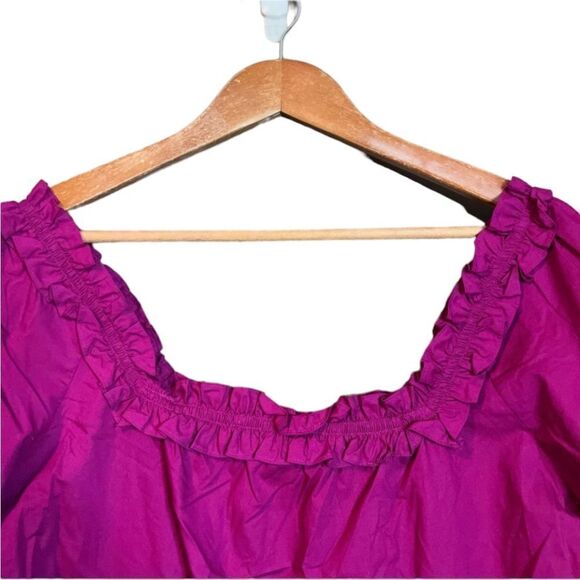 NWT! J. Crew ruffle penny top in magenta - Picture 10 of 13